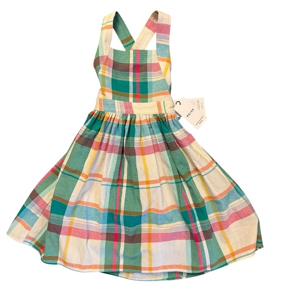 Reiss Matilda Jr. Crossback Madras Plaid Dress size 4-5yrs NWT! - Picture 2 of 9